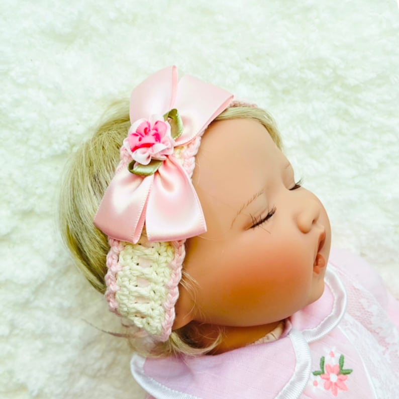Patrón de crochet digital en PDF: Vestido o vestido de bebé a crochet con diadema a juego para niñas con video tutorial de seguimiento, Crochet para bebé imagen 3