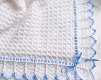 Digital PDF Crochet Pattern: Beautiful Snowdrop Baby Blanket