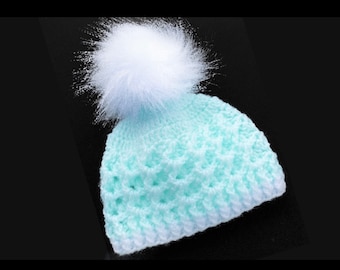 Digital PDF Crochet Pattern: Crystal Waves Crochet Baby Hat