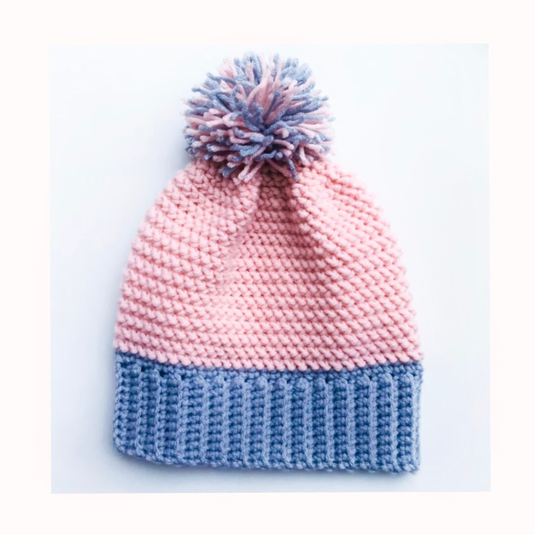 Digital PDF Crochet Pattern: Easy Herringbone Crochet Beanie Hat or Cap ...