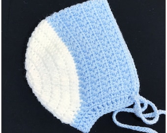 Digital PDF Crochet Pattern: Star Stitch crochet baby bonnet hat or crochet cap pattern various sizes with video tutorial Crochet for Baby