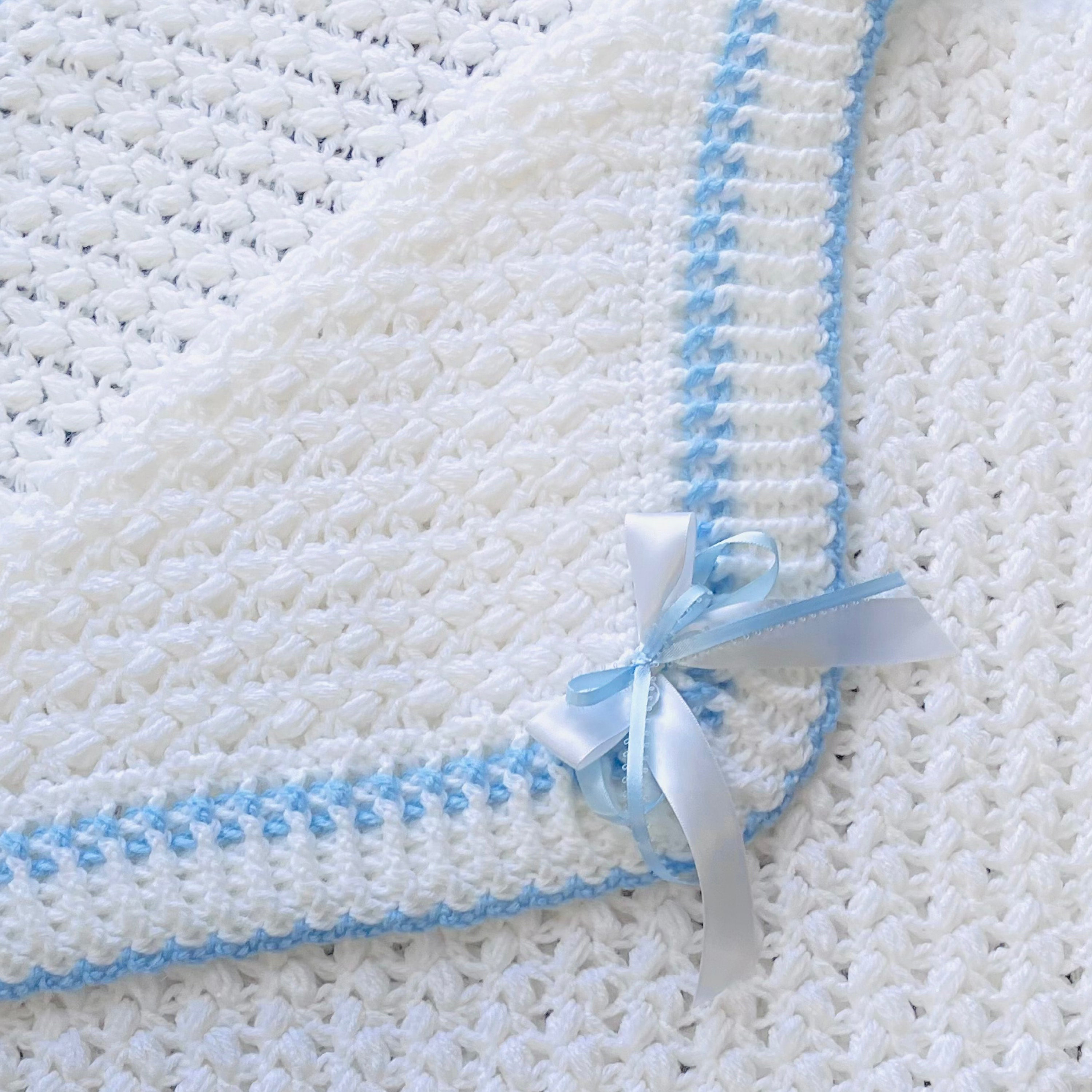 Digital PDF Crochet Pattern: Crochet Baby Blanket pattern with Easy Crochet Bean Stitch pattern and video tutorial by Crochet for Baby