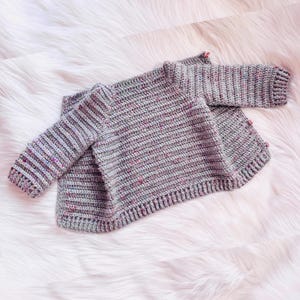 Digital PDF Pattern: Easy Crochet Cardigan Sweater for Toddlers, Boys, Girls with Video Tutorial by Crochet for Baby The Grayson Sweater image 3