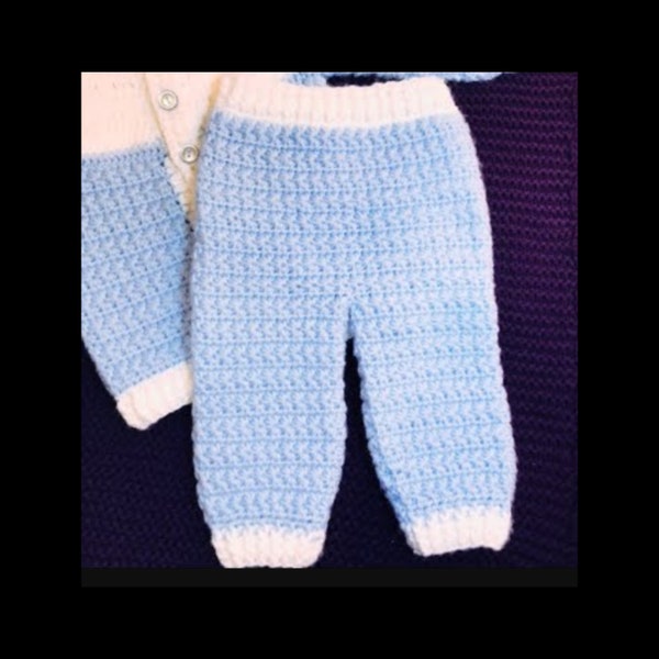 Digital PDF Crochet Pattern: Star Stitch crochet baby leggings or baby pants pattern in various sizes with video tutorial Crochet for Baby