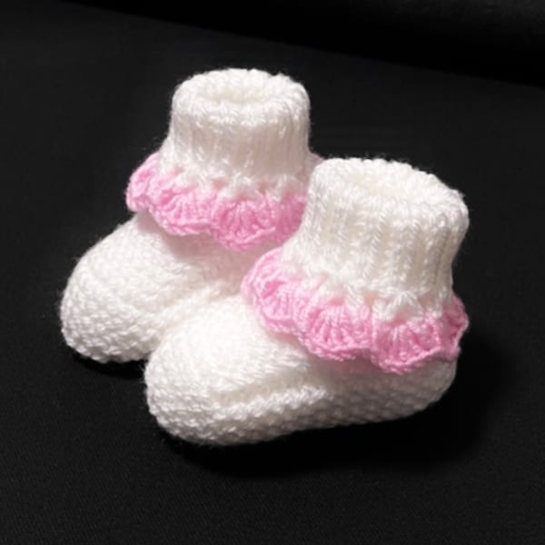 Digital PDF Knit Pattern: Knit Baby Booties or Knit Baby Shoes pattern with detailed video tutorial, Crochet for Baby Knit Pattern