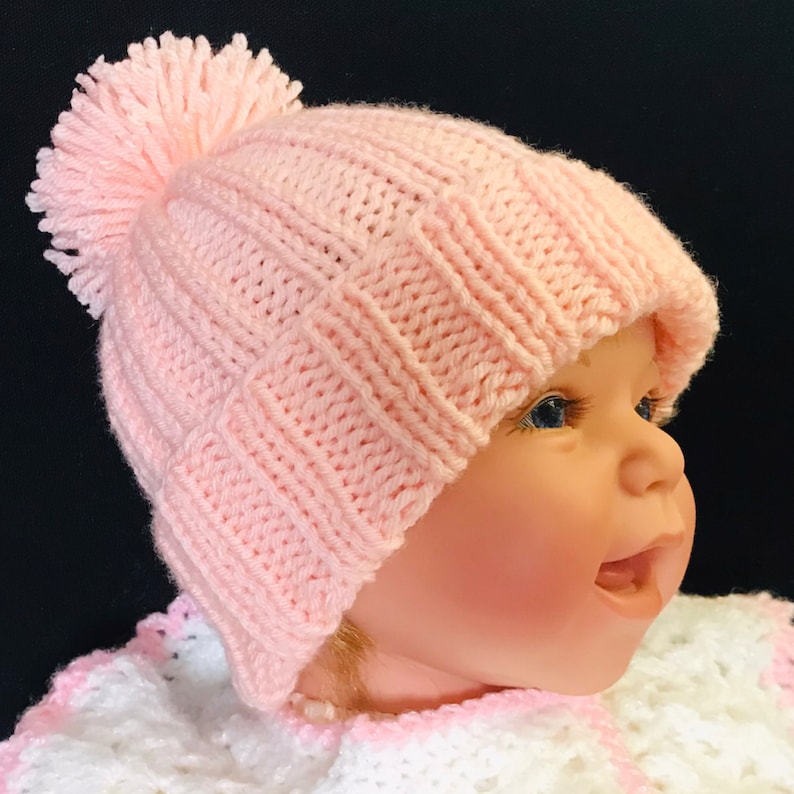 Digital PDF Knit Pattern Easy Knit Baby Beanie Hat Pattern Etsy
