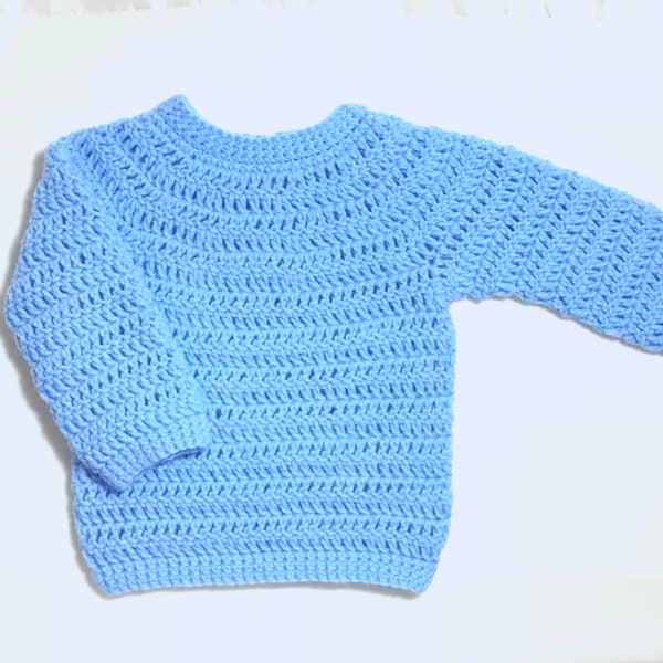 Digital PDF Crochet Pattern: Easy Crochet Baby Sweater for boys and girls with step by step video tutorial by Crochet for Baby patterns