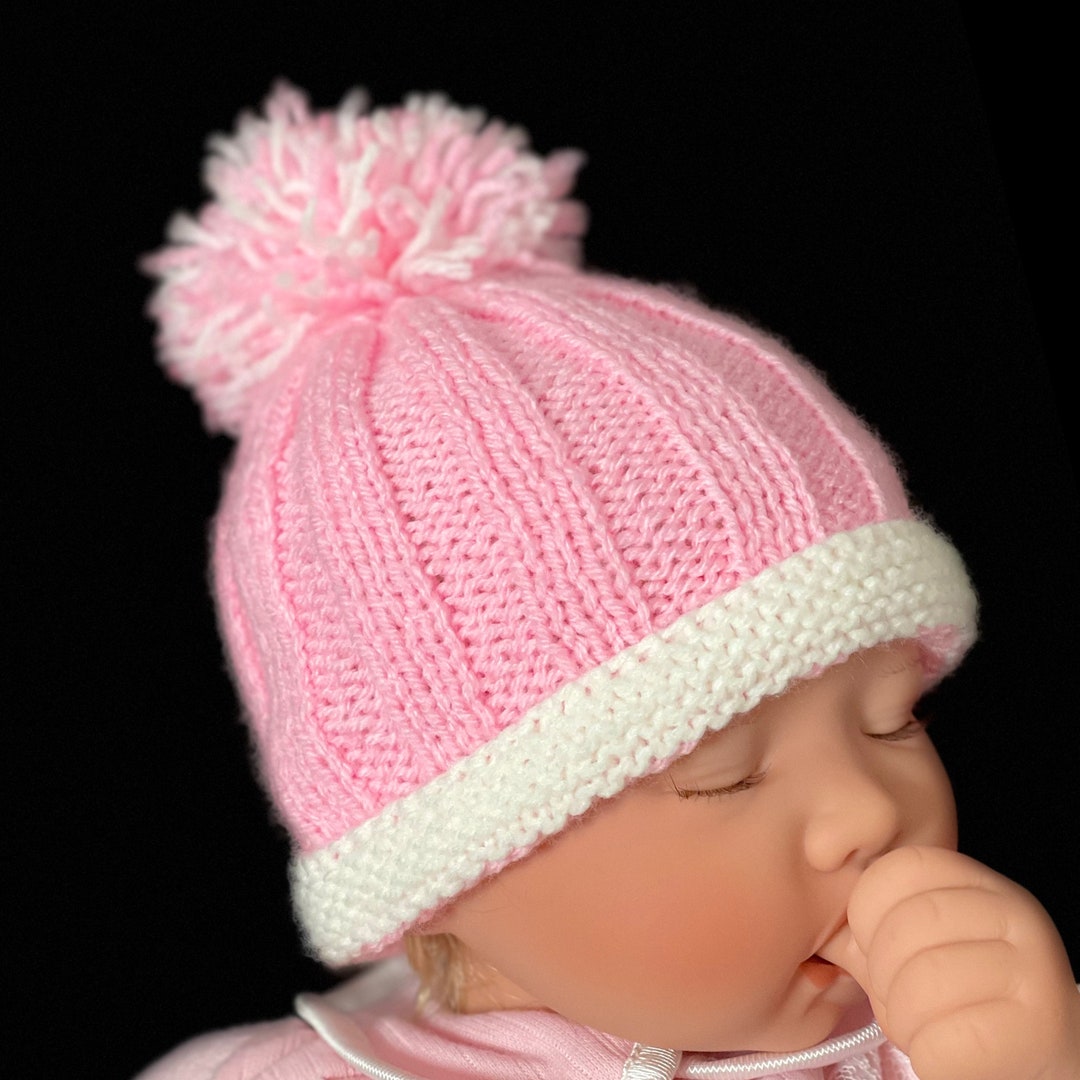Digital PDF Knit Pattern Easy Knit Baby Beanie Hat Pattern Etsy