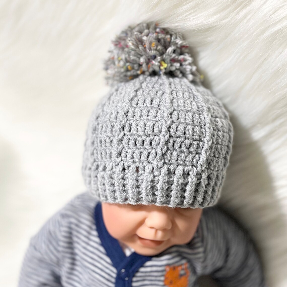 Digital PDF Crochet Pattern: Crochet Baby Hat Pattern for Boys and ...
