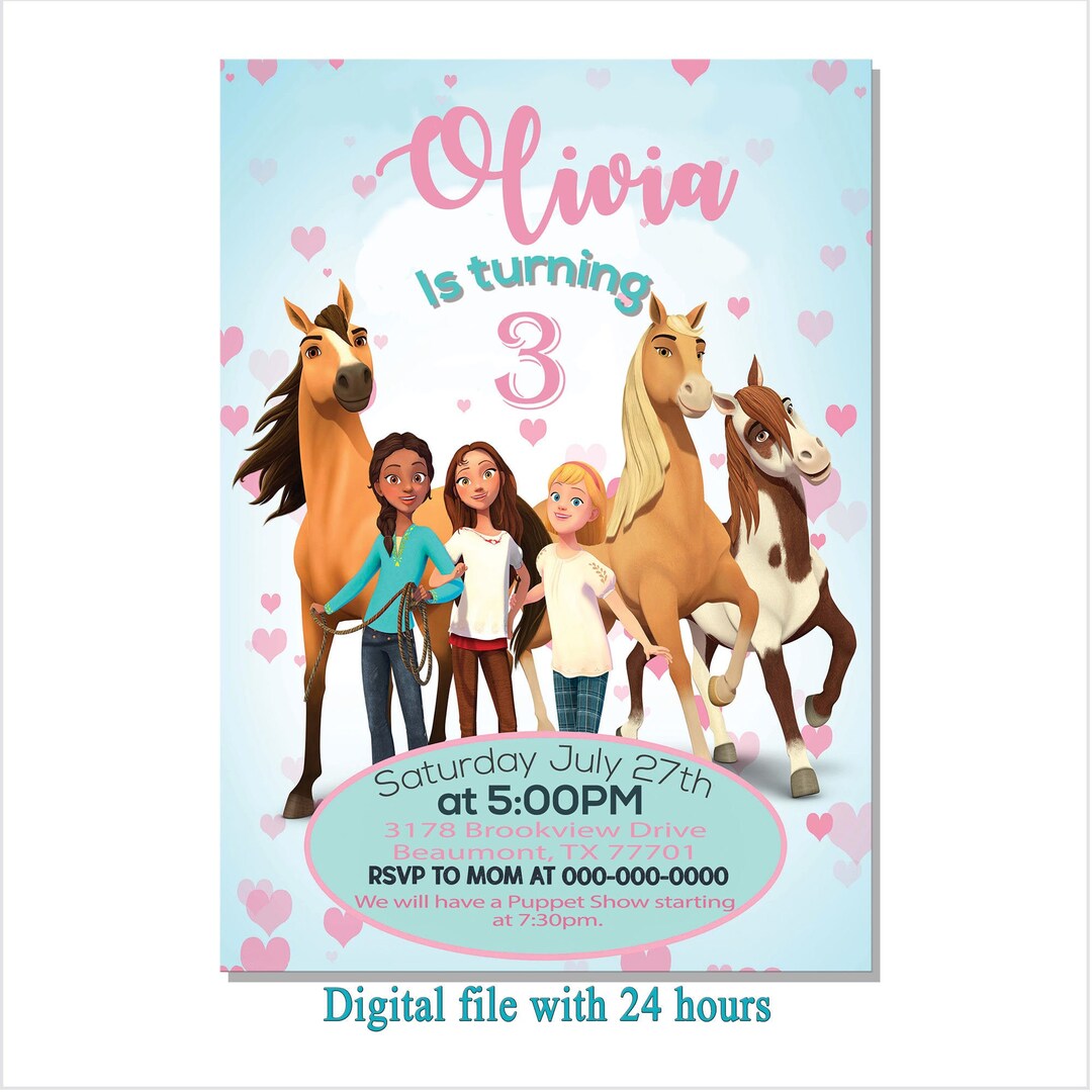 Horse Invitation,horse Birthday, Horse Party Supplies,digital Etsy