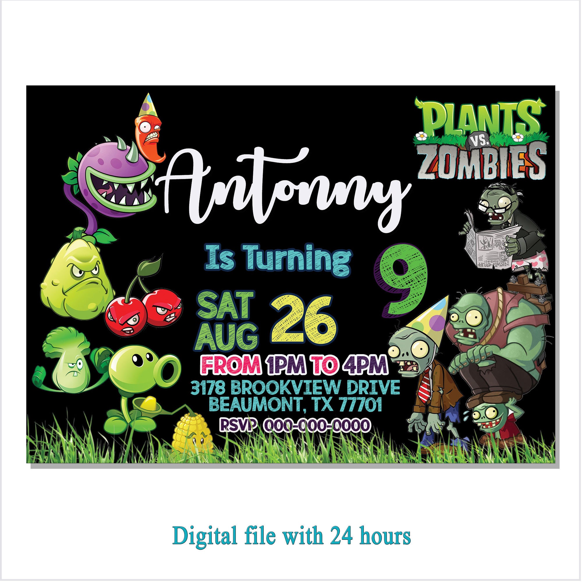 Plants Vs Zombies Invitation Template Fresh Plants Vs Zombies Free