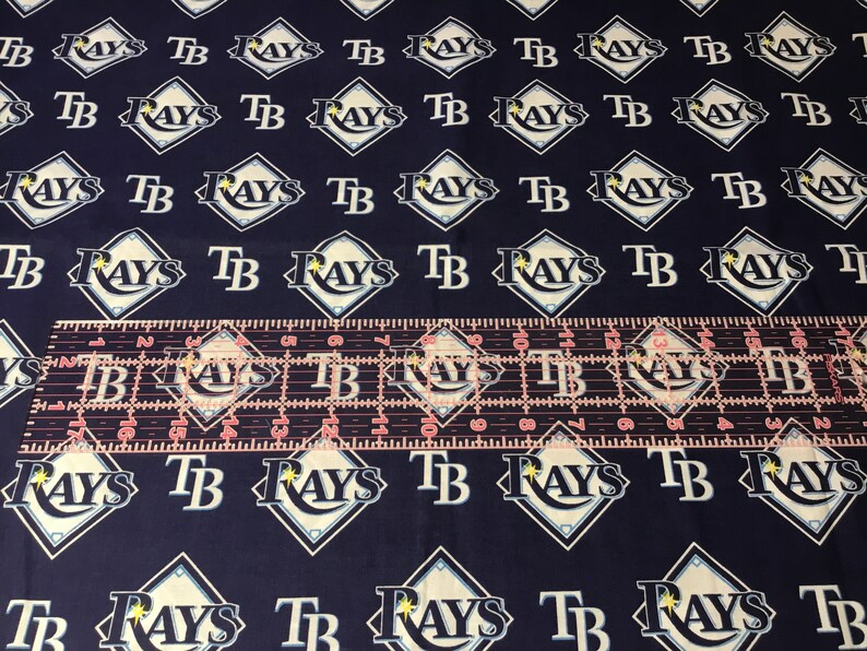 1/2 Yard MLB Tampa Bay Rays Fabric 18x58, AL Pennant Winners the Rays