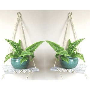 Handmade Reclaimed Wood Hanging Planter Shelf: Rustic Shabby Chic Decor