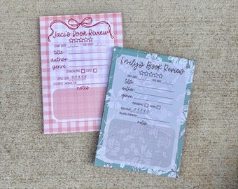 Personalized Book Review Notepad Custom Stationery Gift