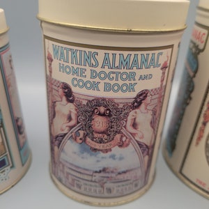 Ensemble de 3 boîtes de conserve gigognes Watkins, 125e anniversaire, vintage image 7