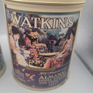 Ensemble de 3 boîtes de conserve gigognes Watkins, 125e anniversaire, vintage image 5