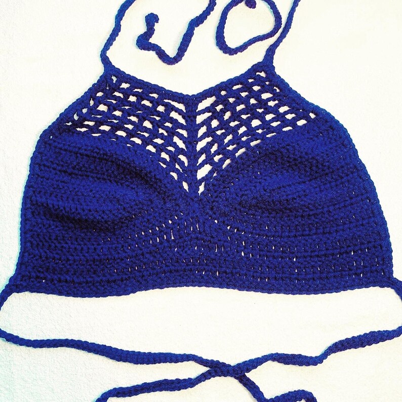 Handmade navy blue crop top