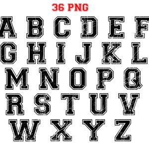 Varsity Distressed font letters numbers OTF SVG PNG | Etsy