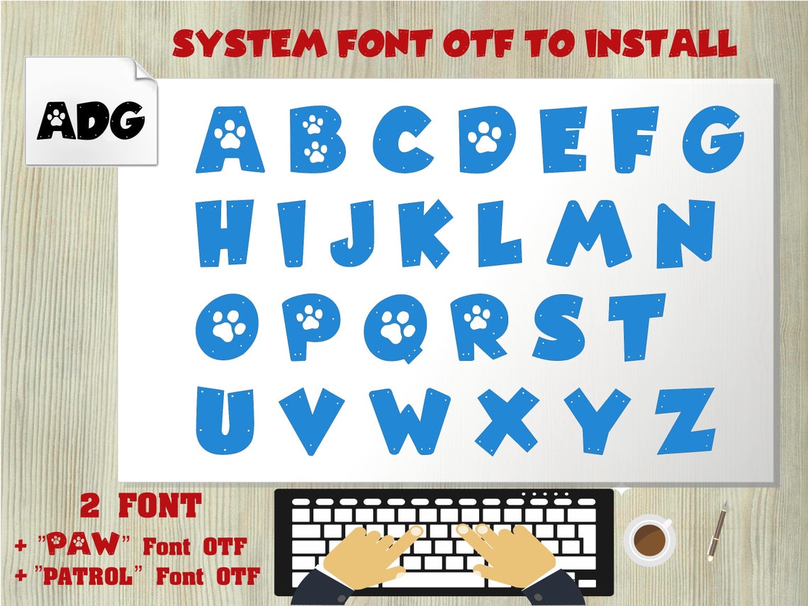 Paw font OTF Paw font to install and write and cut svg Paw Etsy