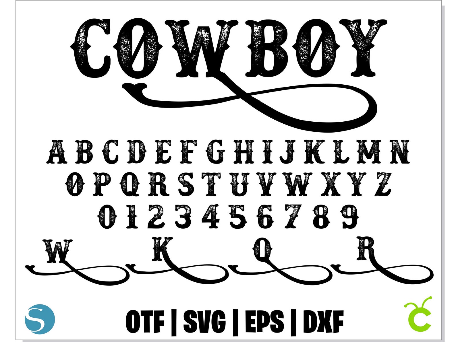Cowboy Distressed Schrift Western Schrift OTF Western Font Etsy