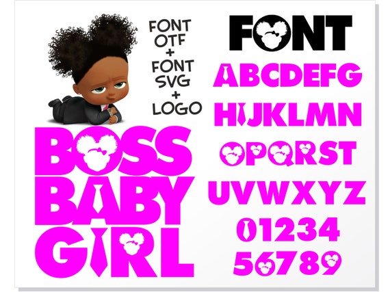 African American Boss Baby Girl Font Boss Baby Girl Font Svg Etsy