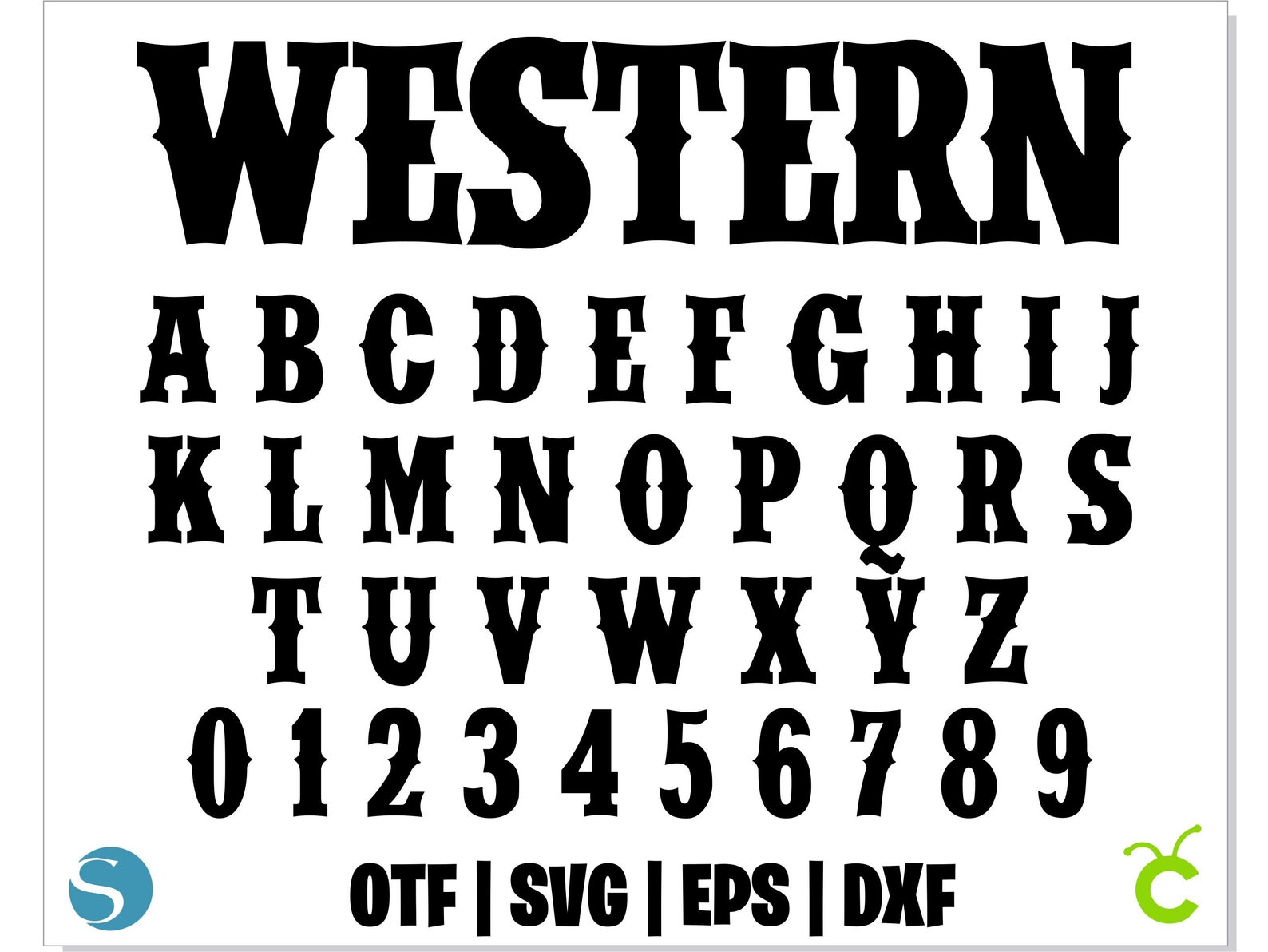 Western Font SVG Western Font OTF Cowboy Font SVG Western | Etsy