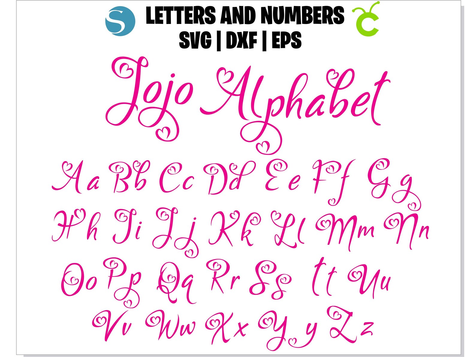 JoJo Font OTF JoJo letters SVG JoJo Alphabet SVG JoJo Siwa Etsy