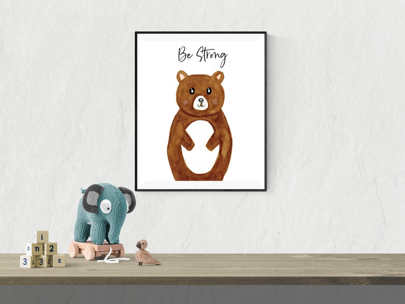 Woodland Animal Nursery Wall Art Set Forest Animal Watercolor Etsy