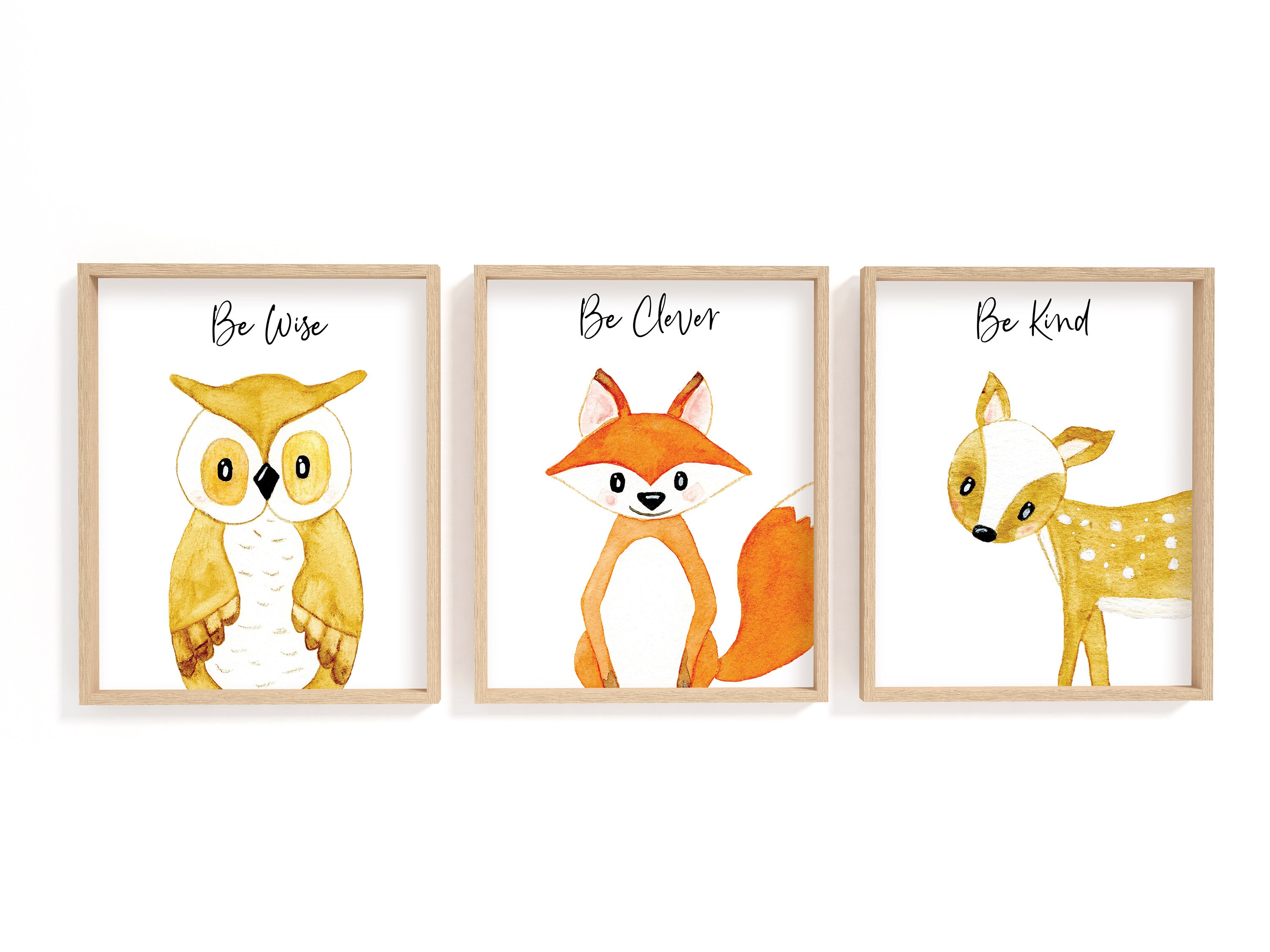 Wall Décor Wilderness Art Girls Room Woodland Animal Nursery Wall Art