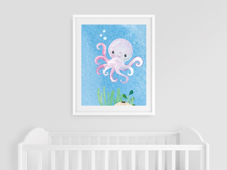 Ocean Nursery Wall Art Set Sea Animal Prints Set of 2 Etsy