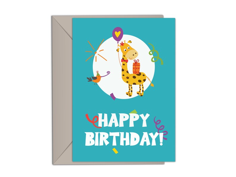 Printable Birthday Card Set Party Animal Birthday Cards - Etsy