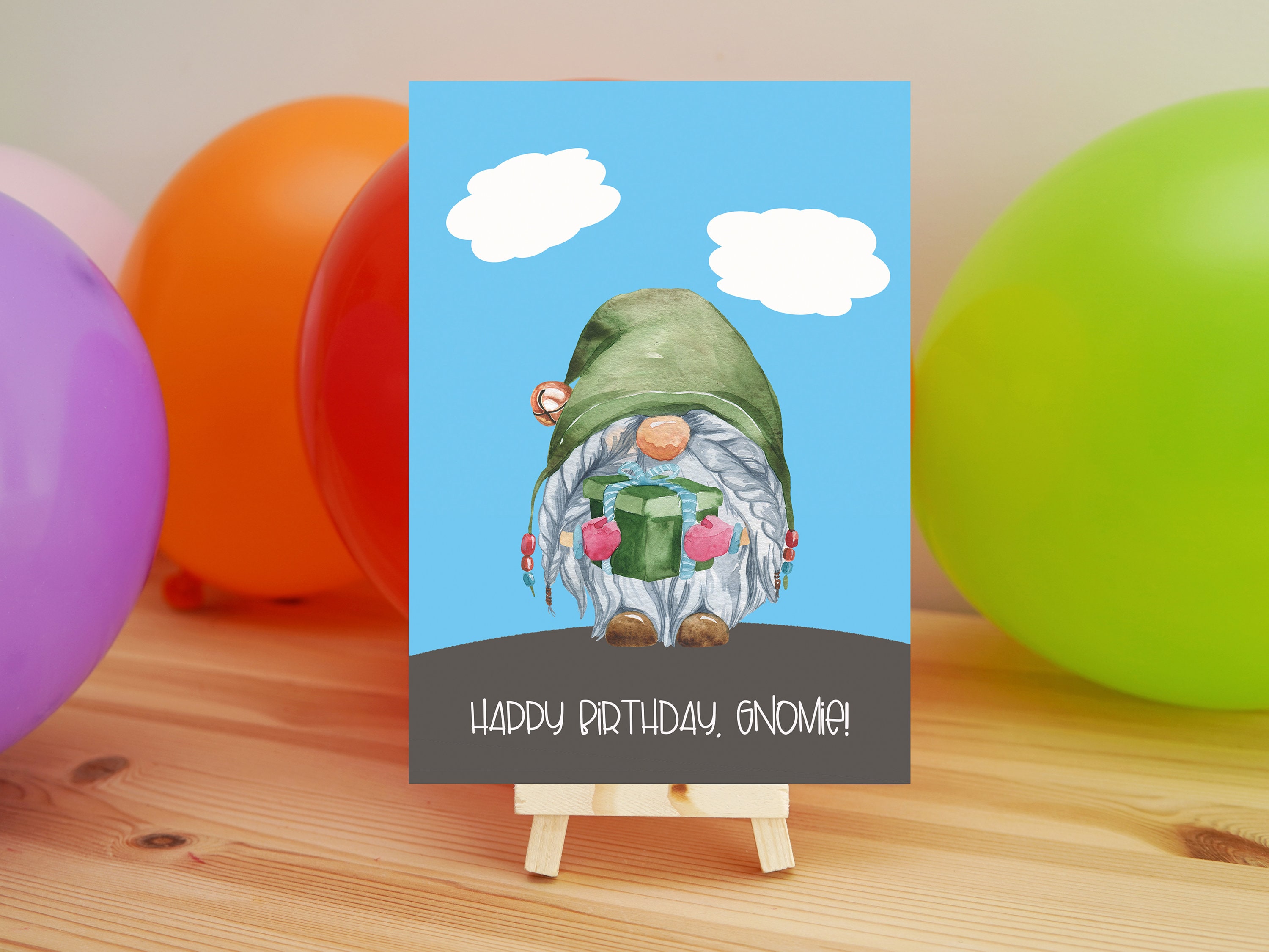 Printable Gnome Birthday Card Nordic Gnome Scandinavian - Etsy México