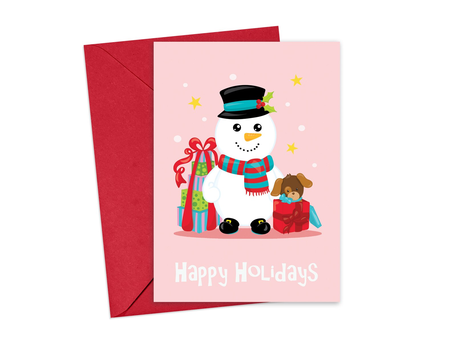 Printable Holiday Snowman Card Christmas Snowman Card Etsy