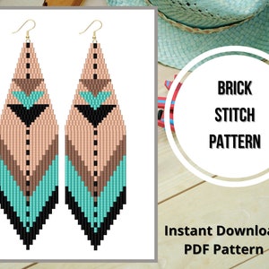 Brick stitch fringe earring pattern Seed bead earring pattern Miyuki delica pdf