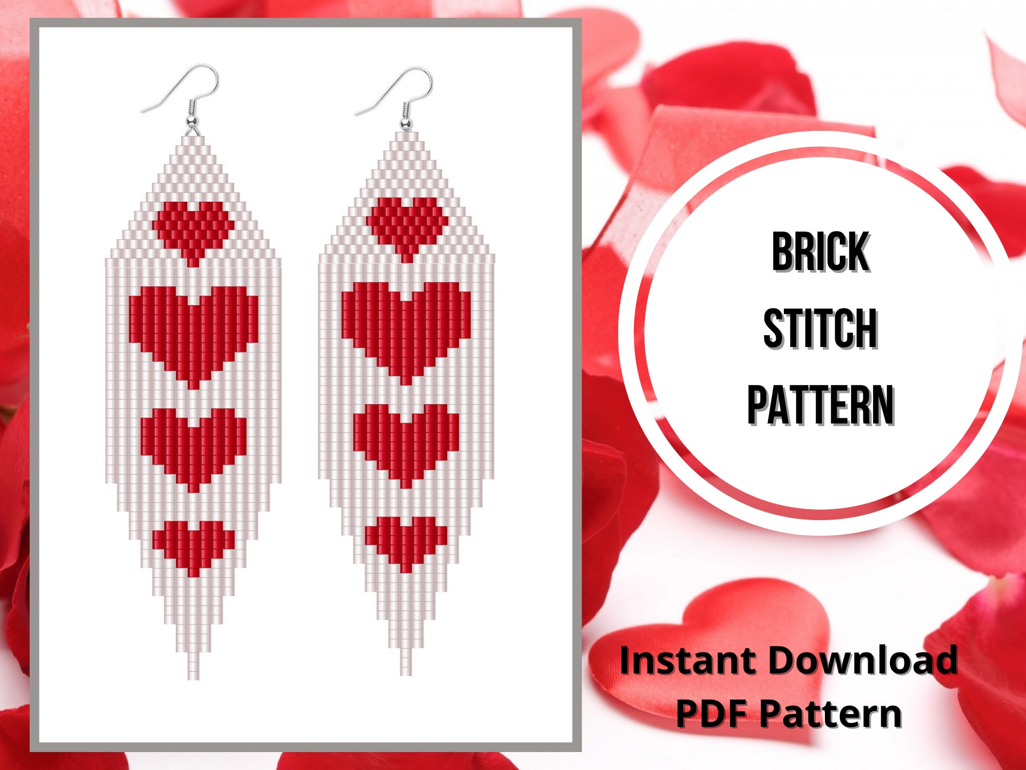 Beaded valentine earrings deals