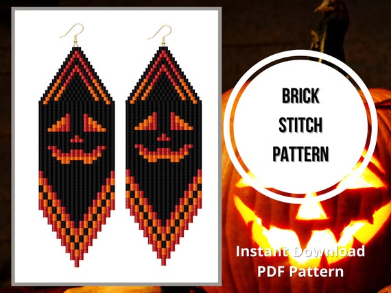 Beaded Pumpkin Earrings Beaded Pumpkin Earrings