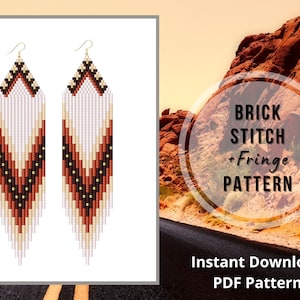 Native style beaded earrings pattern American Bohemian seed bead fringe holiday earring beaded jewelry south western inspired pattern