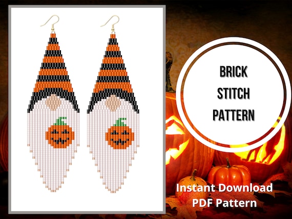 Beaded Jack-o-Lantern Earrings Beaded Jack-o-Lantern Earrings