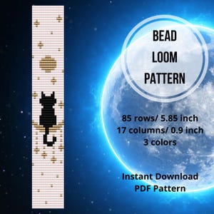 黒猫ビーズルームブレスレットパターン 月猫シードビーズ ミユキデリカ PDF パターン