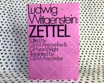 Ludwig Wittgenstein: Zettel edited by G.E.M. Anscombe & G.H. von Wright -paperback