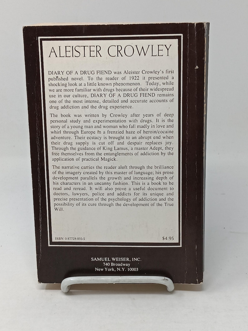 Books Without Text Diary of a Drug Fiend by Aleister Crowley Vintage Softcover Book - Etsy