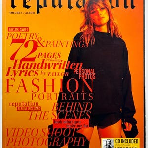 Taylor Swift Magazine Reputation Volume 1 With CD 2017 - Etsy