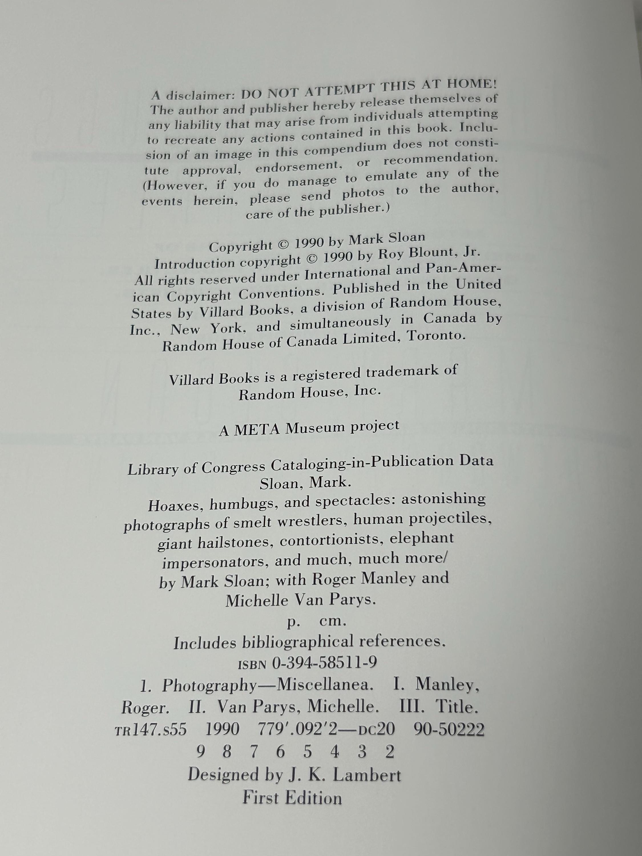Hoaxes, Humbugs and Spectacles by Mark Sloan Foreword by Roy 