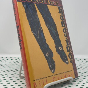 SIGNED Booked for a Hanging by Bill Crider 1st Edition vintage hardcover