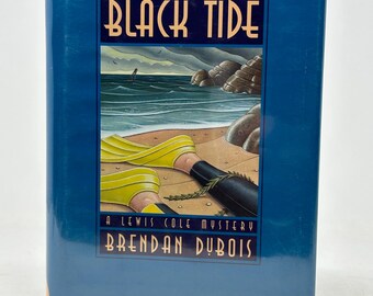 SIGNED Black Tide by Brendon Dubois vintage hardcover mystery book 1995