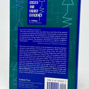 May include: A hardcover book titled "Power Cycles and Energy Efficiency" by E.J. Hoffman. The cover is teal with white and blue text and a diagram. The book is published by Academic Press and discusses energy efficiency.