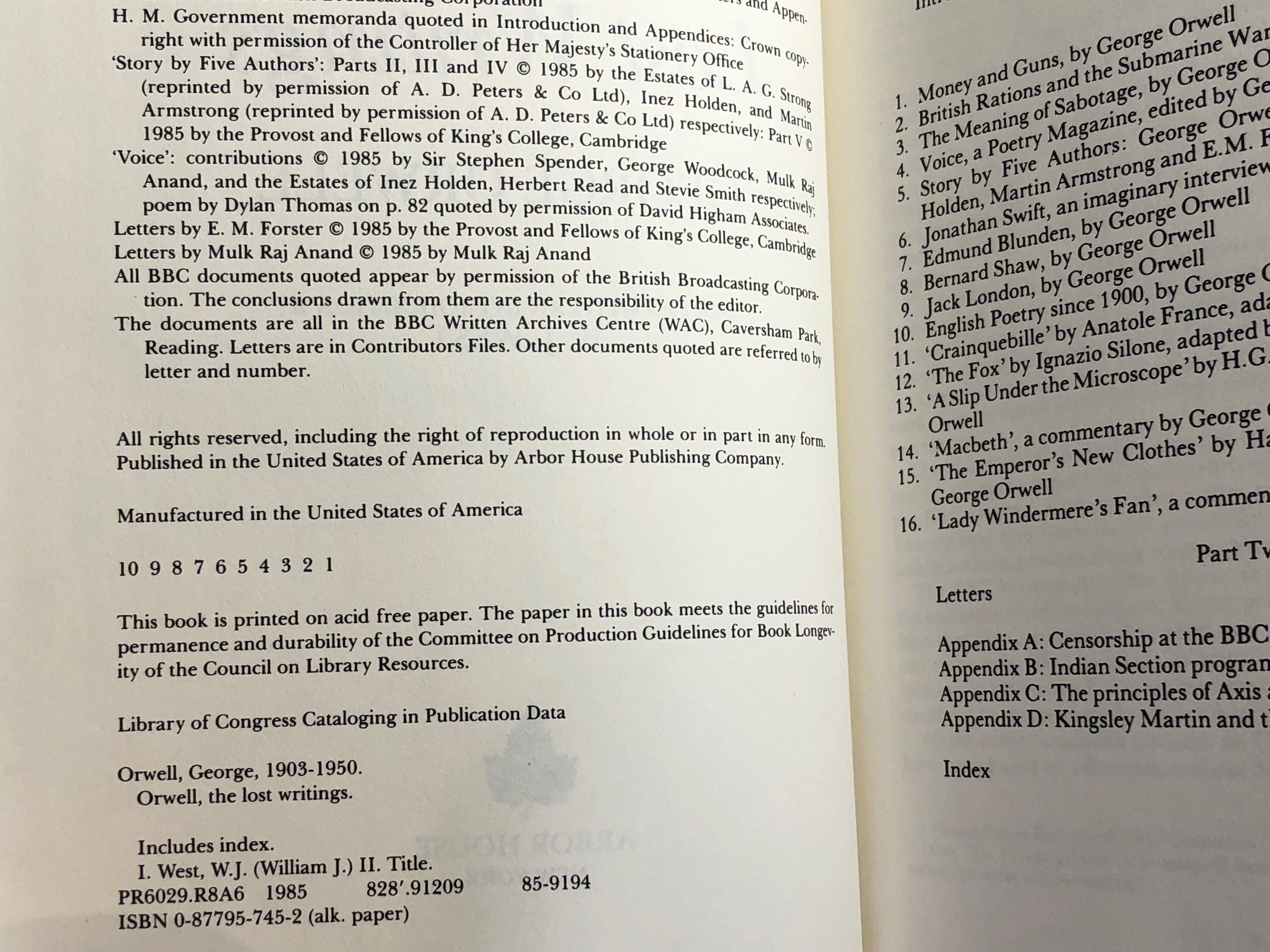 George Orwell the Lost Writings Hardcover - Etsy