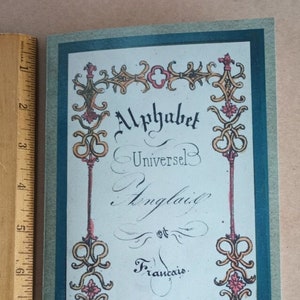 Alfabeto universal inglés y francés (1830) Libro infantil A B C francés + inglés. Libro moderno reimpreso directamente del original a todo color.