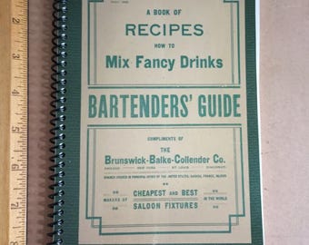 How to Mix Fancy Drinks Bartenders Guide (1898) Antique Bar Saloon Fixtures * Old Time Mixology Recipes * Pictorial guide * accessories tips