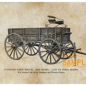 The Bain (1902) Standard Farm Wagon Bed Brake * Quality Art Print * Americana ~ FRAME ME